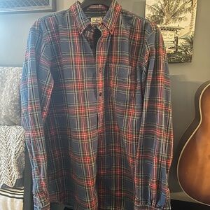 L.L. Bean Men's Plaid Shirt - Blue and Red